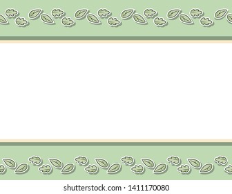Decorative seamless floral pattern with leaves and branches. Cartoon hand drawn texture background