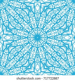 decorative seamless floral pattern. vector illustration. blue color. design element for wallpaper, background, invitation, fabric print