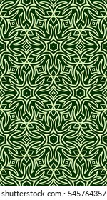 Decorative Seamless floral patterns. Vector illustration. Texture for design wallpaper. ethnic ornament. Black, green color