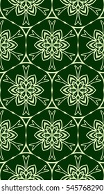 Decorative Seamless floral patterns. Vector illustration. Texture for design wallpaper. ethnic ornament. Black, green color