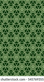Decorative Seamless floral patterns. Vector illustration. Texture for design wallpaper. ethnic ornament. Black, green color