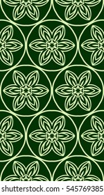 Decorative Seamless floral patterns. Vector illustration. Texture for design wallpaper. ethnic ornament. Black, green color
