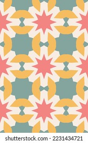 Decorative Seamless Geometric Pattern Colorful