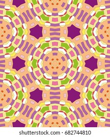 Decorative seamless geometric pattern. Colorful decoration with repeating texture for textile fabric or paper print. Ornamental seamless background