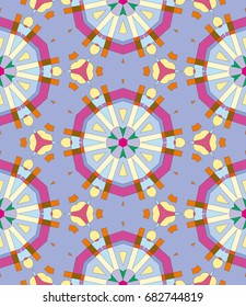 Decorative seamless geometric pattern. Colorful decoration with repeating texture for textile fabric or paper print. Ornamental seamless background