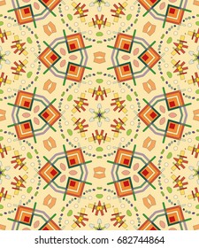 Decorative seamless geometric pattern. Colorful decoration with repeating texture for textile fabric or paper print. Ornamental seamless background