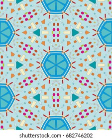 Decorative seamless geometric pattern. Colorful decoration with repeating texture for textile fabric or paper print. Ornamental seamless background