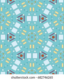 Decorative seamless geometric pattern. Colorful decoration with repeating texture for textile fabric or paper print. Ornamental seamless background