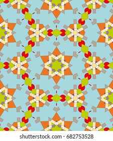 Decorative seamless geometric pattern. Colorful decoration with repeating texture for textile fabric or paper print. Ornamental seamless background