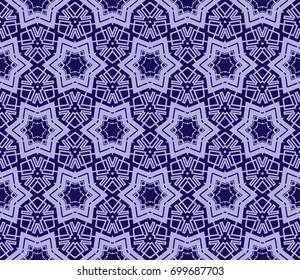 Decorative seamless geometric pattern. Vector illustration. Blue color