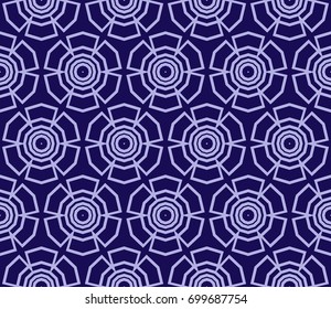Decorative seamless geometric pattern. Vector illustration. Blue color