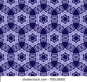 Decorative seamless geometric pattern. Vector illustration. Blue color