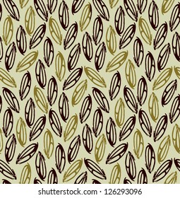Decorative seamless golden pattern. Endless abstract beige texture with leaves. Template for design backgrounds, textile, package, wrapping paper