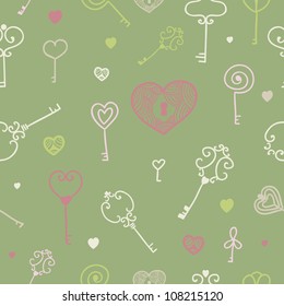 decorative seamless key and lock ornament background