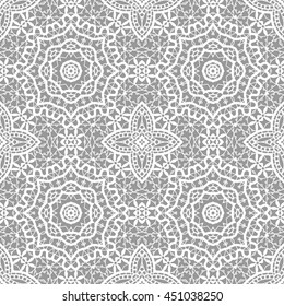 Decorative seamless lace pattern. Contemporary graphic design, seamless line geometric background. Vector monochrome stylish endless texture. Tribal ethnic arabic, indian, turkish ornament