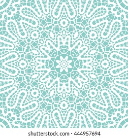 Decorative seamless lace pattern, endless repeating texture. Tribal ethnic seamless geometric floral background. Fashion fabric or paper print, square doodle pattern, vector illustration