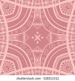 Decorative seamless lace pattern. Hand drawn seamless line background. Vector stylish endless geometric pattern. Tribal ethnic arabic, indian, turkish ornament. Bandanna shawl, scarf fabric print