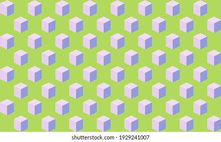 Decorative seamless light blue cube geometric background pattern. seamless modern cube background pattern for fabric, interior design, graphic, web, brochure, wallpaper, textile, backdrop, and banner.