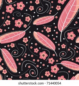 Decorative seamless on black background - pattern