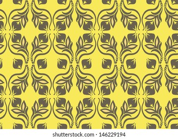 decorative seamless ornament in yellow colors