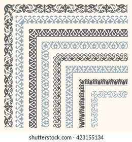 Decorative seamless ornamental border with corner