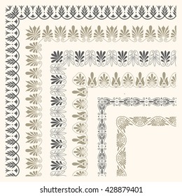 Decorative seamless ornamental border with corner