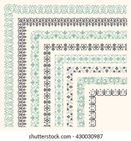 Borde decorativo ornamental sin fisuras con esquina