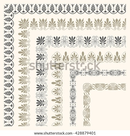 Decorative seamless ornamental border with corner