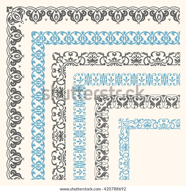 Decorative Seamless Ornamental Border Corner Stock Vector (Royalty Free ...