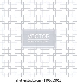Decorative seamless ornamental pattern - delicate grid design. Geometric oriental background. Creative white and grey square texture