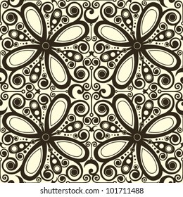 decorative seamless pattern, abstract floral design elements