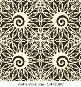 decorative seamless pattern, abstract floral design elements