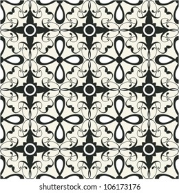 decorative seamless pattern, abstract floral design elements