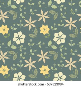 Decorative seamless pattern with abstract flowers. Image can be used for surface textures, textile, tile, kids cloth, pattern fills, page backgrounds and more creative designs. 