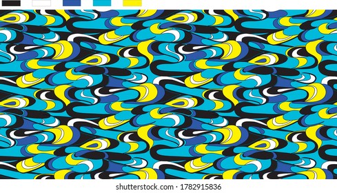 Decorative seamless pattern with abstract waves.