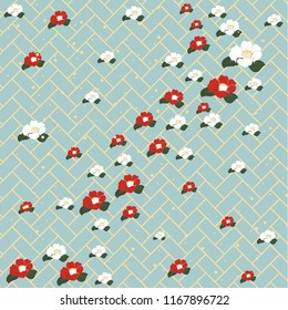 Decorative seamless pattern with asian elements. Japanese elements. Stylish trendy fabric.Vector Illustration.
