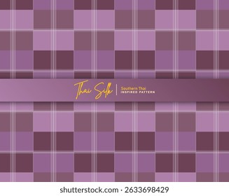 Decorative seamless pattern background. Inspired by Southern Thai silk pattern called "Sarong Tarang". Colored in pink color scheme