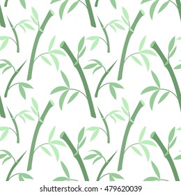 Decorative seamless pattern with bamboo branches and leaves