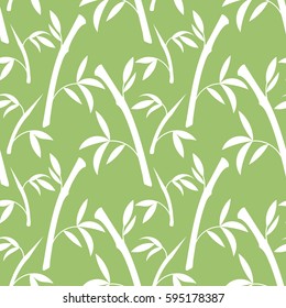 Decorative seamless pattern with bamboo branches and leaves