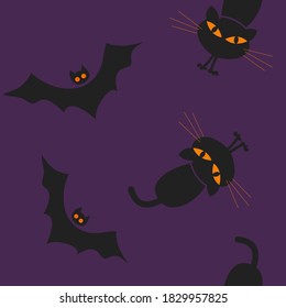 Decorative seamless pattern with Bats Illustrations. Vector For printing on packaging, textiles, wrapping paper and other materials.

