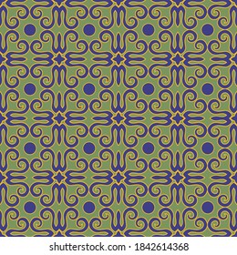 Decorativo Patrón de Seamless de Folk Asiático. Ornamento de los nómadas asiáticos: Kirguisos, kazajos, bashkirs, tártaros, yakut, mongoles. Ilustración de vectores étnicos para productos de papel, textiles.	