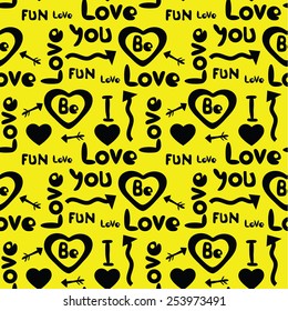 decorative seamless pattern in black and yellow colors