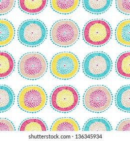 Decorative seamless pattern with bright colors in the vector. Seamless pattern can be used for wallpaper, pattern fills, web page background, surface textures.