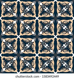 Decorative seamless pattern. Ceramics tile styled