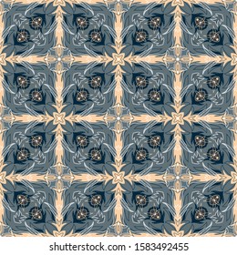 Decorative seamless pattern. Ceramics tile styled