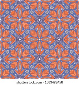 Decorative seamless pattern. Ceramics tile styled
