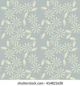 Decorative seamless pattern with chamomile flowers and leaves can be used for design fabric, textile, linens and more creative designs.