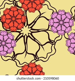 Decorative seamless pattern collection in one color palette. Ethnic arabic ornament