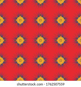 Decorative seamless pattern with colorful elements. Abstract background for textile, wallpapers, gift wrapping, pillow, templates, shawl. Vector.