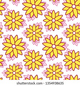 Decorative seamless pattern with colorful flowers and leaves for your creative ideas. Cute template can be used for design fabric, textile, decor, cover, wallpaper.